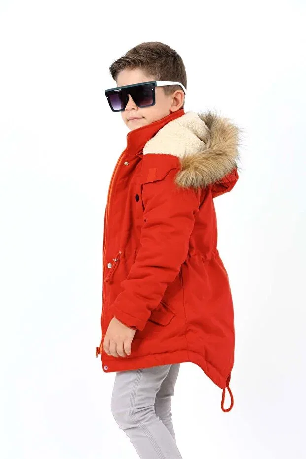 Детское зимнее пальто для девочек с водоотталкивающей пропиткой Water Repellent Long Fur Coated Coat Jannock, Tile — фото 3