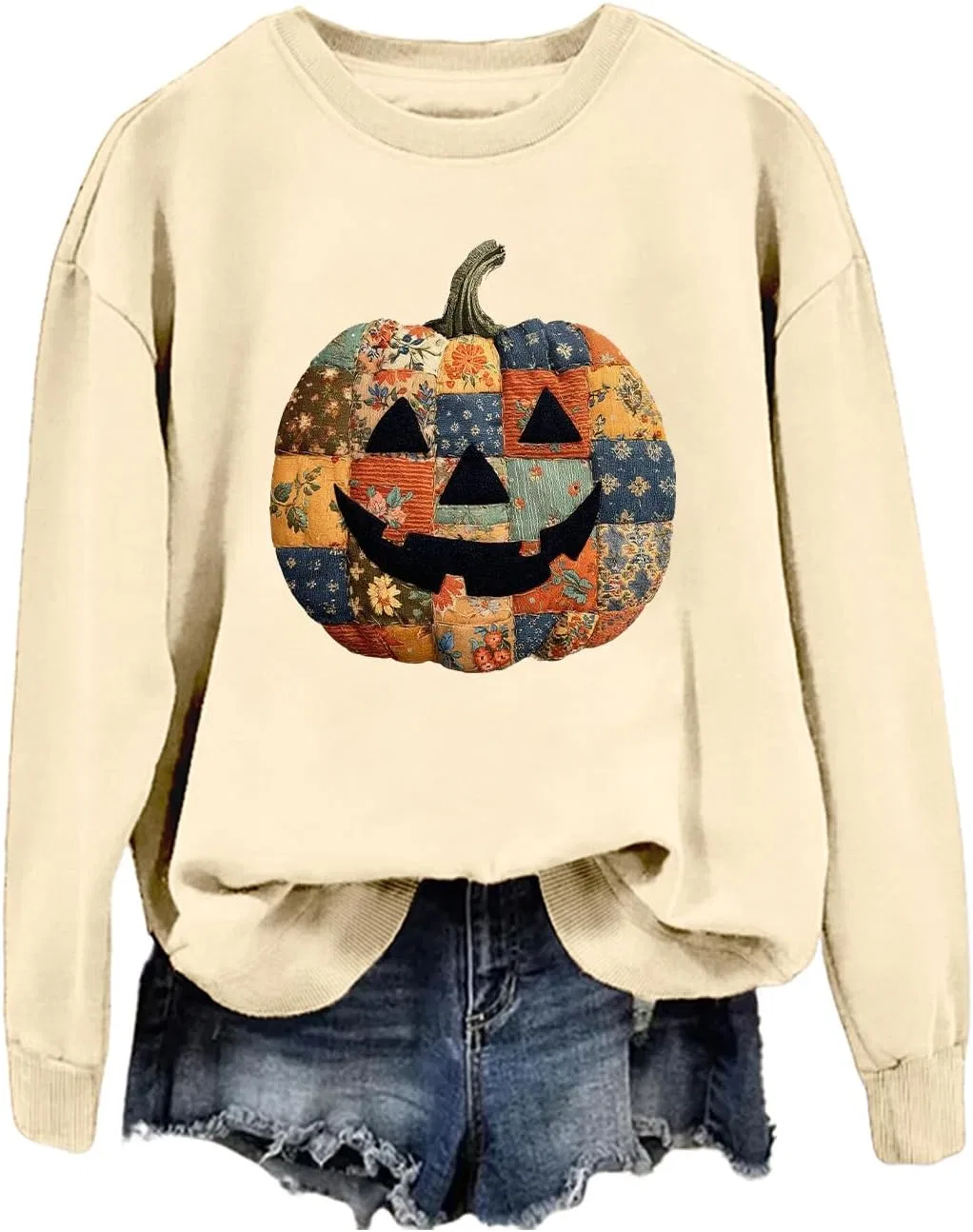 Женский свитшот с принтом Halloween Pumpkin Face, Khika