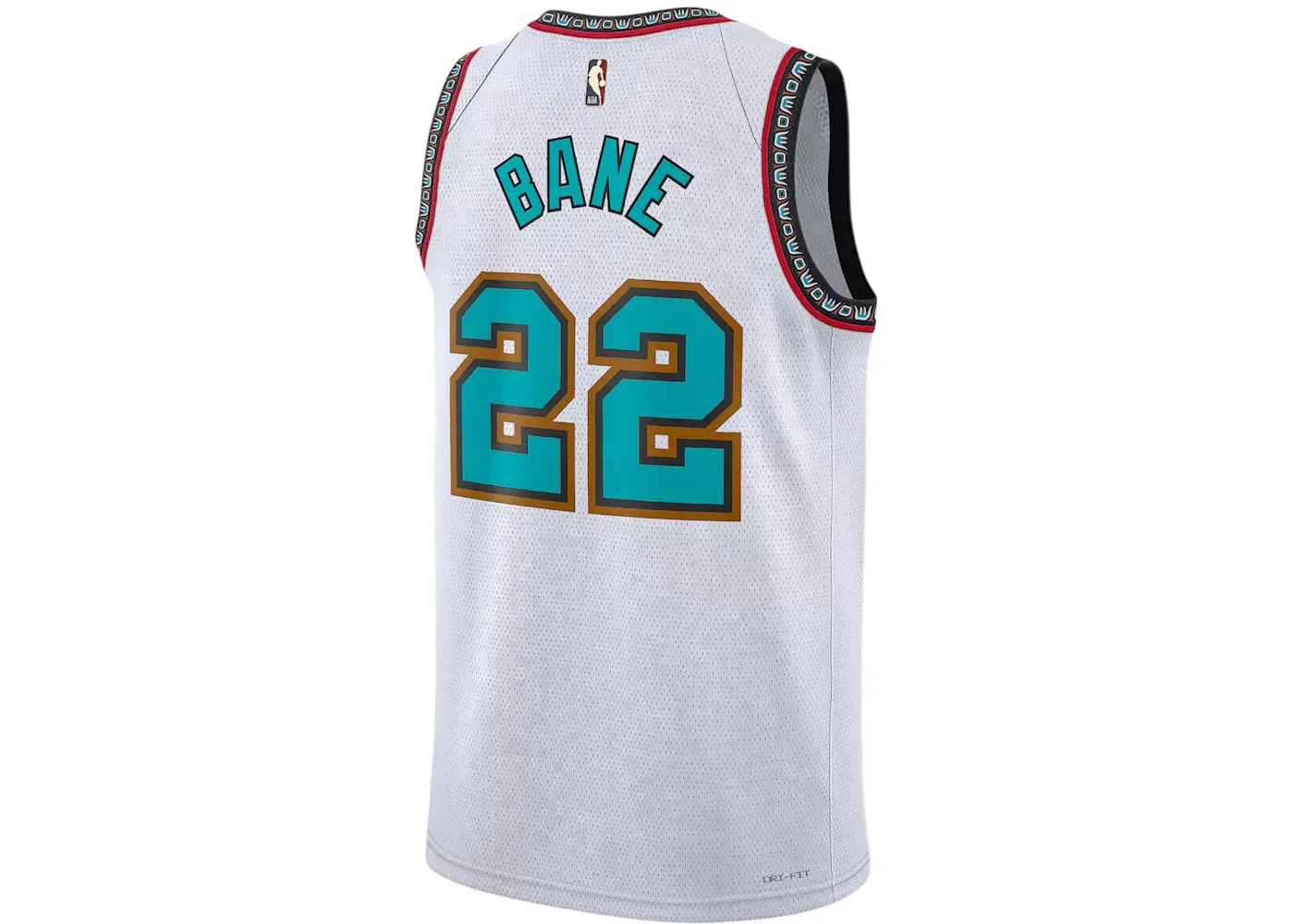 Мужская джерси с принтом Nike Desmond Bane Memphis Grizzlies 2024/25 Hardwood Classics, White — фото 2