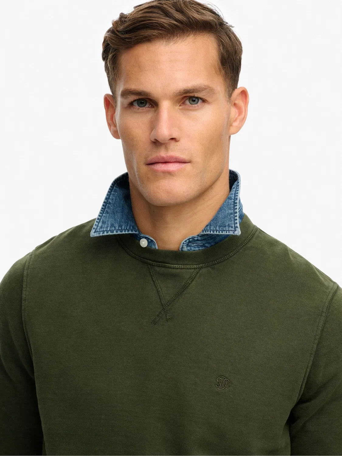 Свитшот классический Essential Superdry, зеленый — фото 4