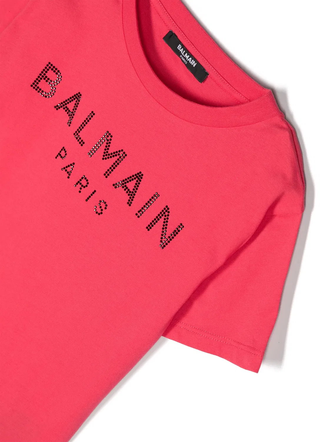 Balmain Малиново-розовая хлопковая футболка — фото 3