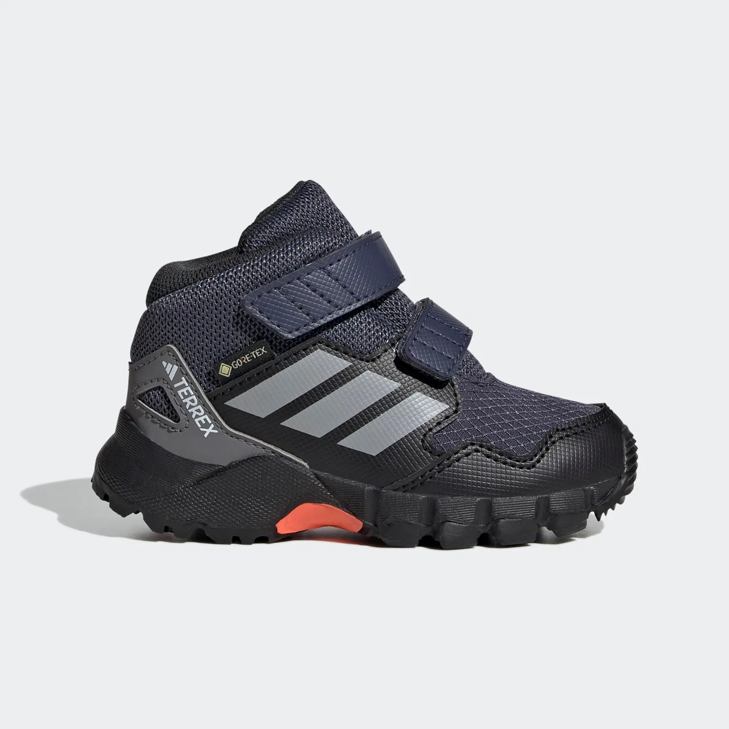 Детские водонепроницаемые походные ботинки Skychaser Mid GORE-TEX Adidas TERREX, Shadow Navy/Grey Three/Semi Impact Orange — фото 2