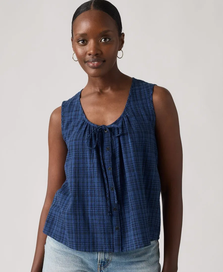Блуза без рукавов Luella Levi's, Busy Plaid True Navy — фото 2