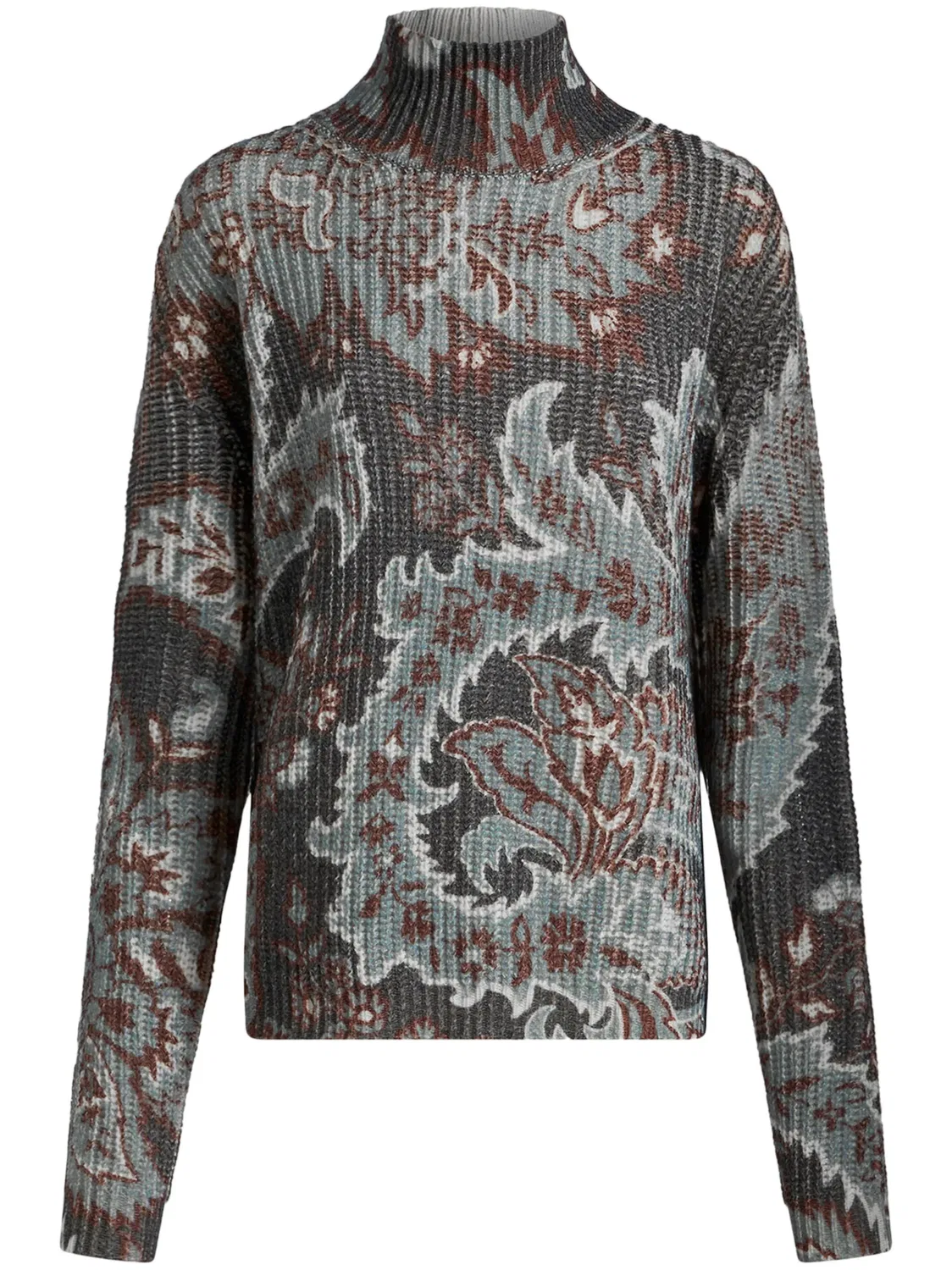 Свитер из шерсти с цветочным узором ETRO, синий