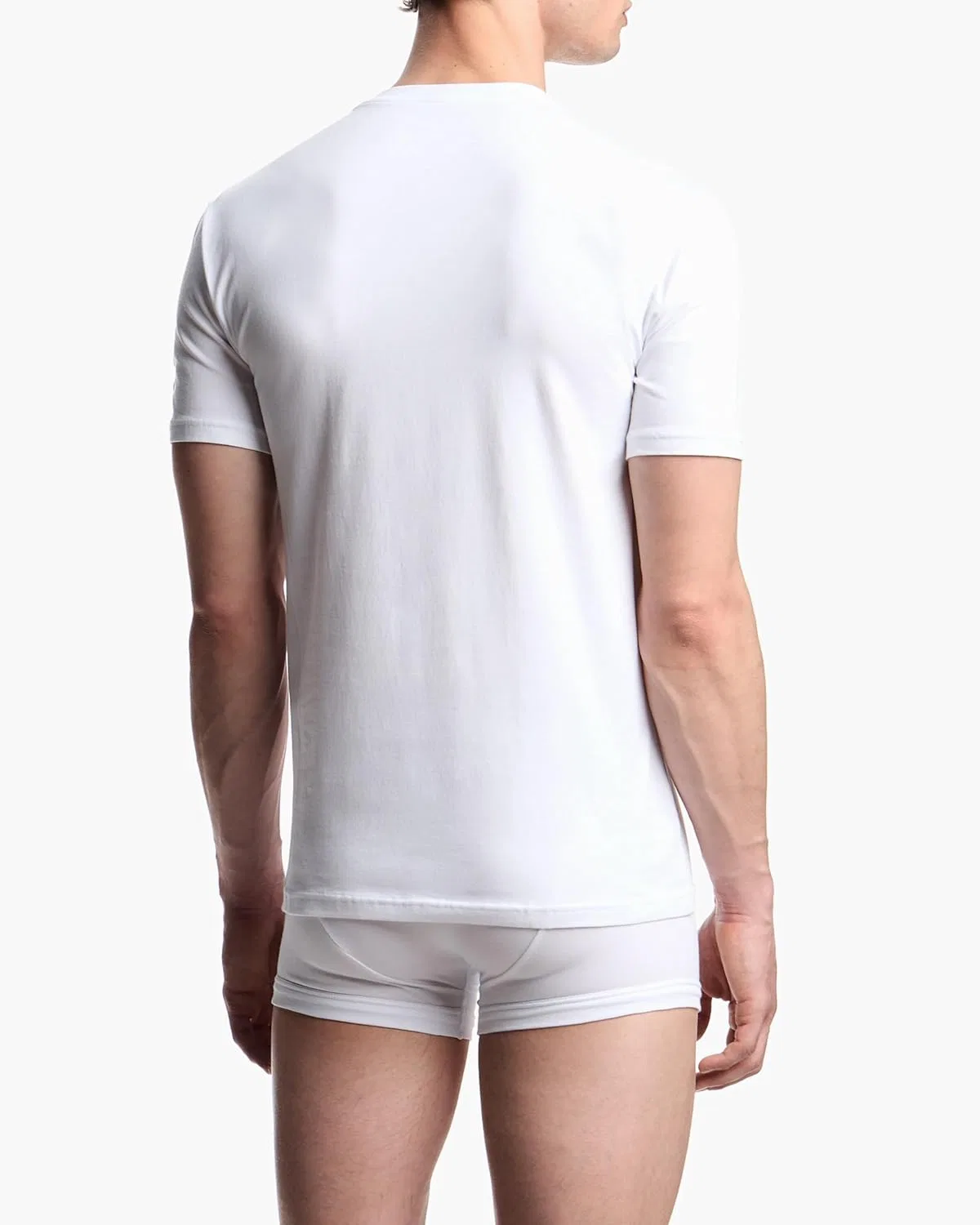Мужская футболка с V-образным вырезом Stretch Cotton Jersey Emporio Armani, White — фото 3