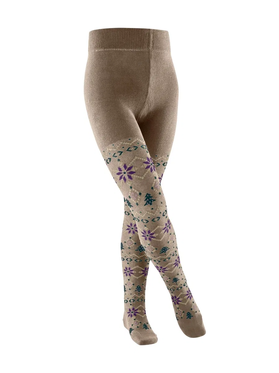 Колготки FALKE 'Nordic Fair Isle' темно-бежевого цвета