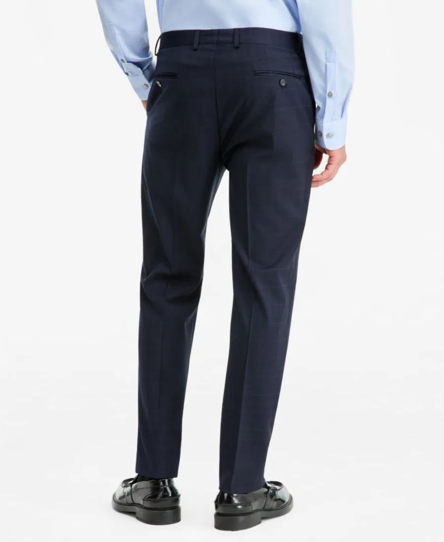 Брюки классические мужские с принтом в клетку Calvin Klein, Navy Plaid — фото 4