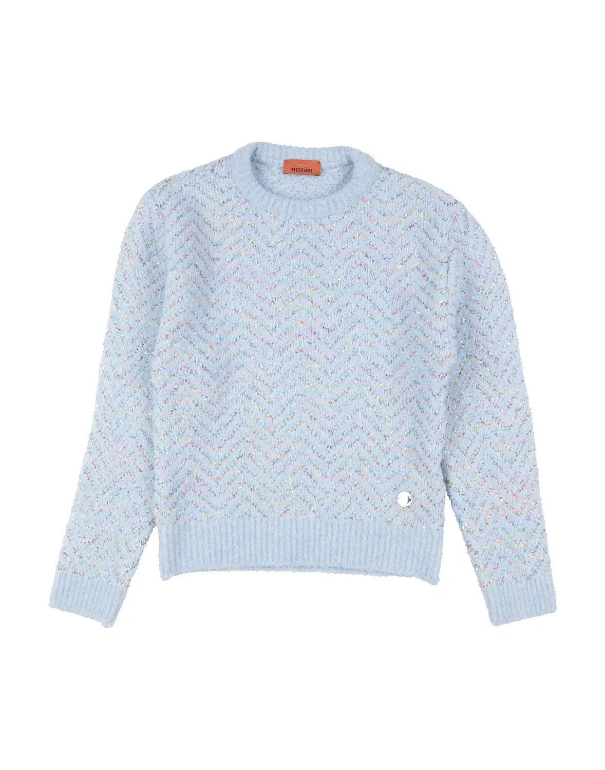 Свитер с пайетками Ribbed-Knit Missoni, светло-голубой