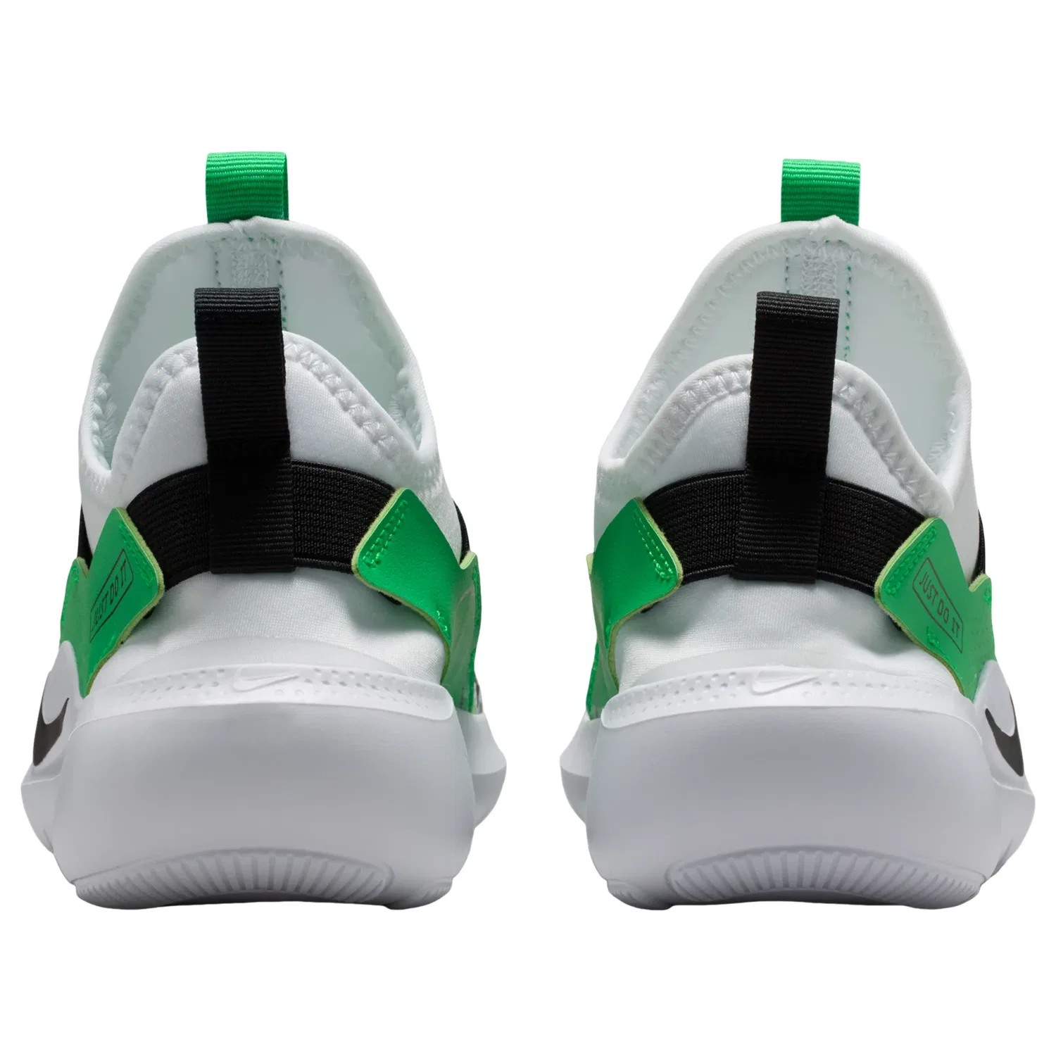 Детские кроссовки с сетчатым верхом Flex Runner 4 'White Green Spark' Nike, White/Green Spark/Illusion Green/Black — фото 4