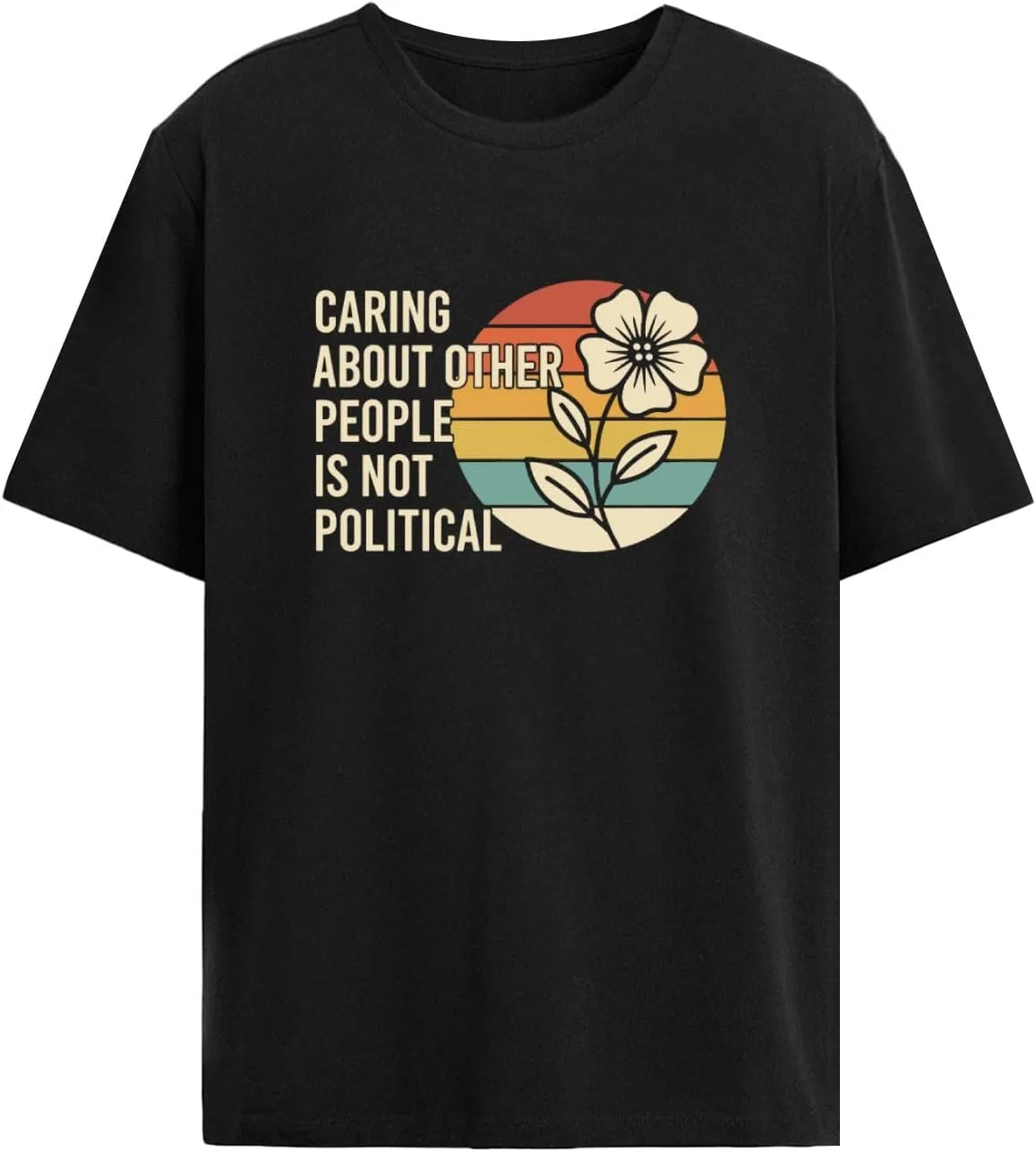 Футболка с принтом Caring About Other People is Not Political, Allblack