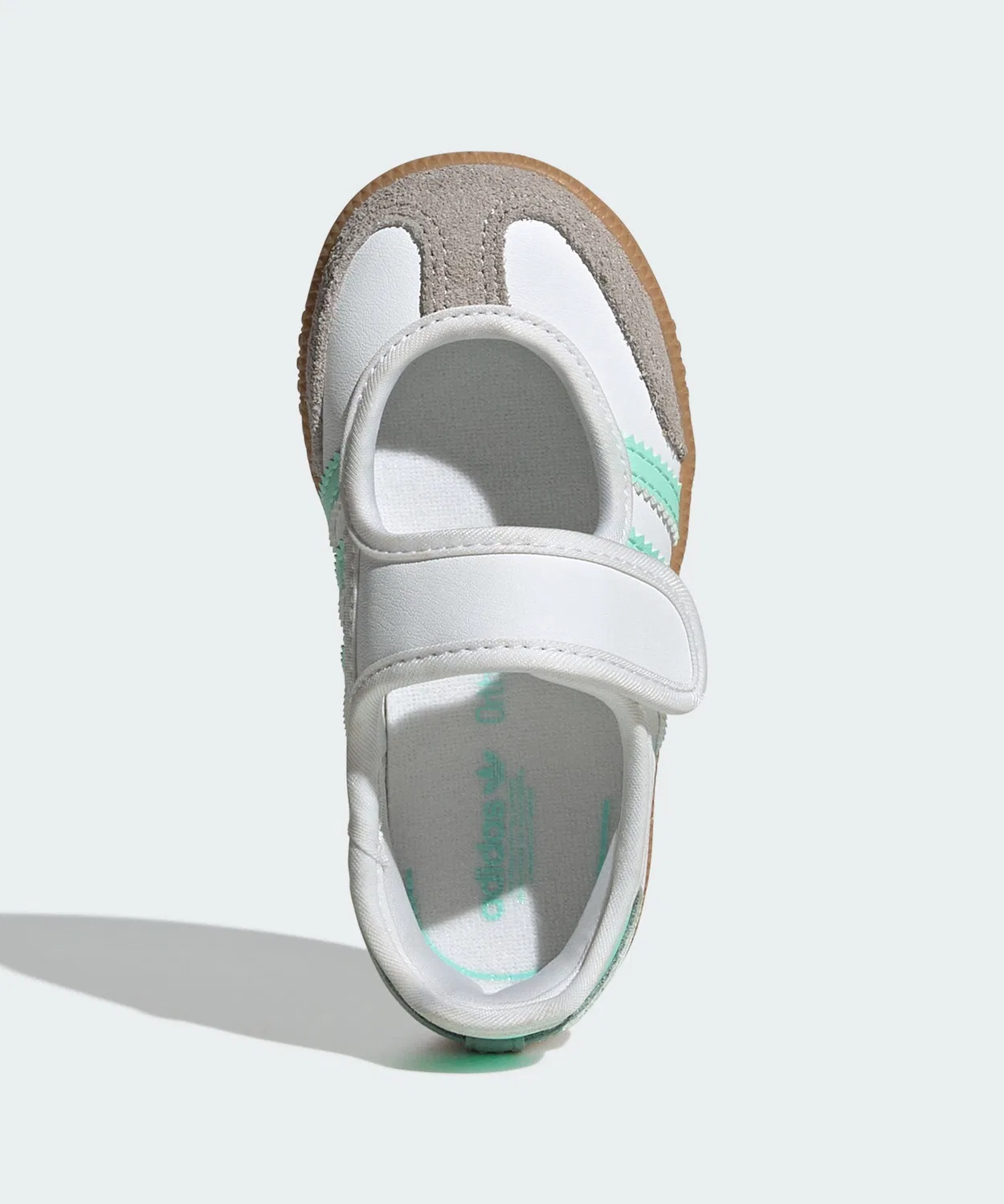 Детские кожаные кроссовки-мэри джейн на липучках Samba Jane Adidas, Белый — фото 3