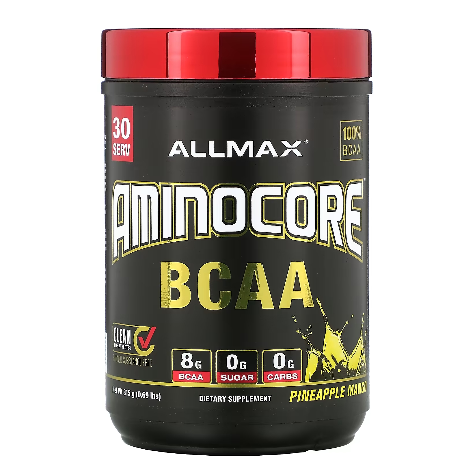 БАД ALLMAX AMINOCORE BCAA, ананас и манго, 315 г - фото