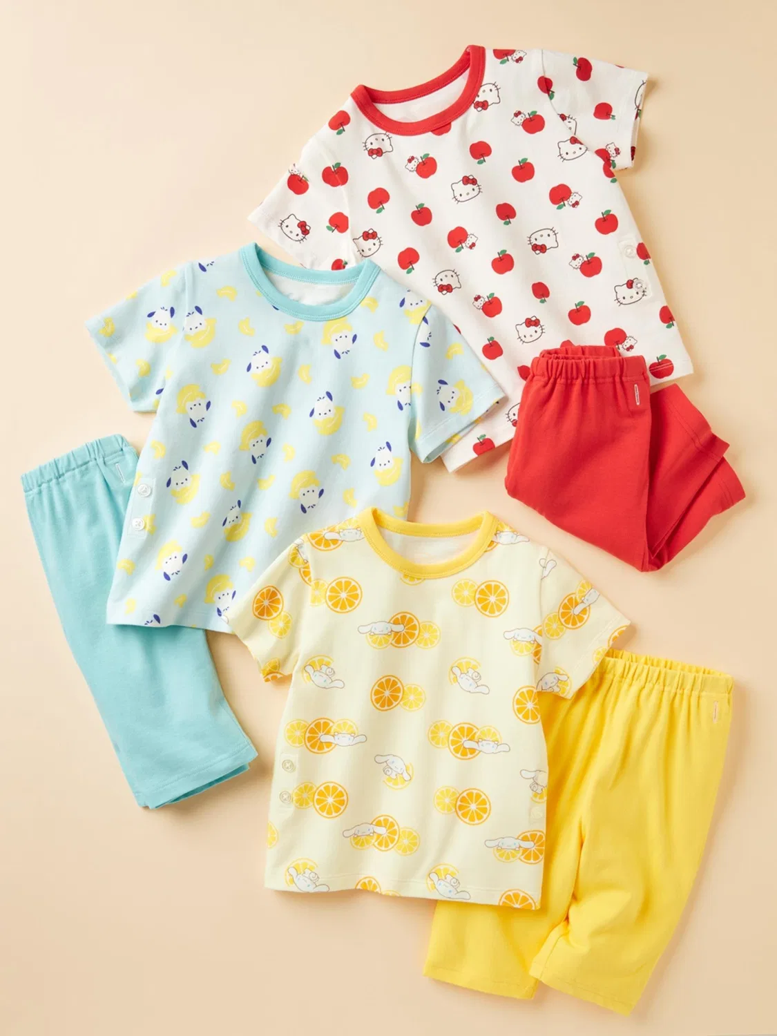 Пижама с коротким рукавом Sanrio Uniqlo, желто-коричневый — фото 2