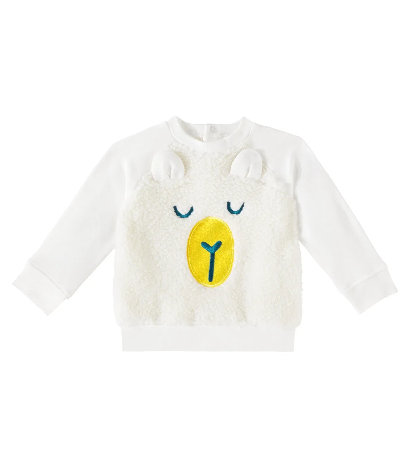 Детская толстовка из искусственной овчины хлопковая Stella Mccartney Kids, белый