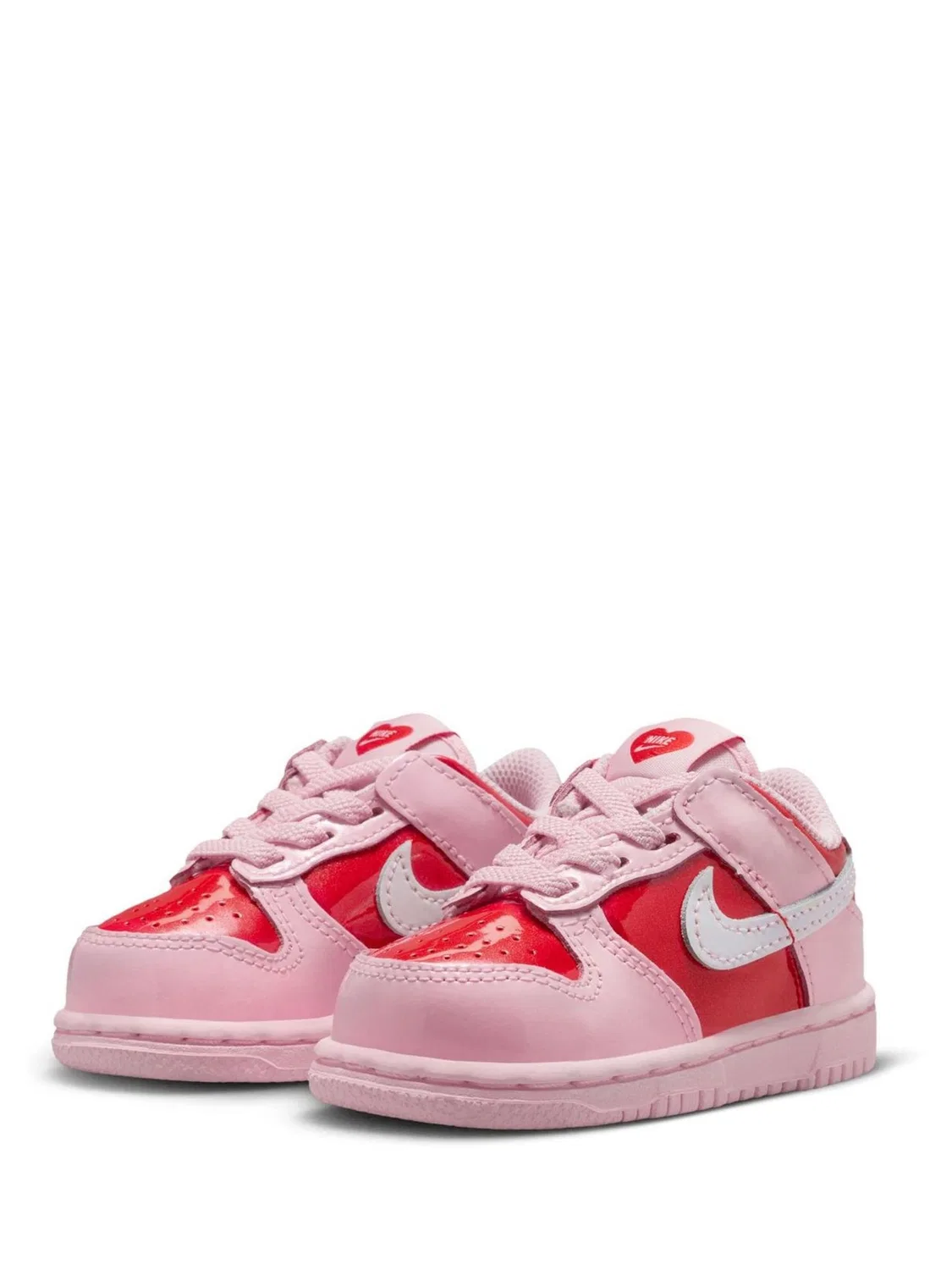 Кроссовки Nike Dunk Low, розовые с красными сердечками — фото 3