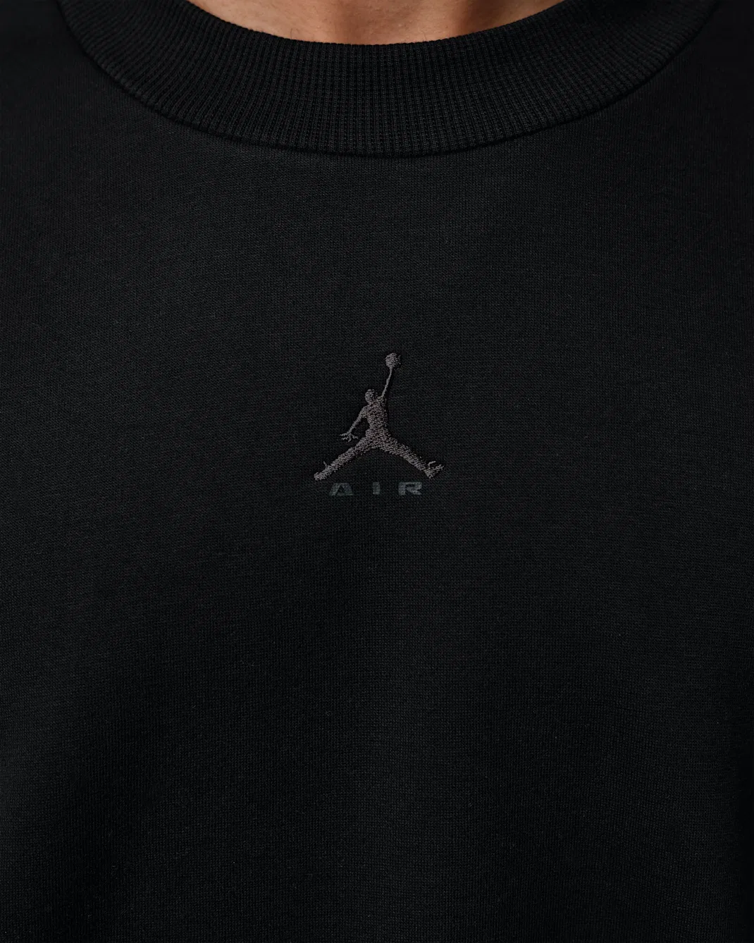 Мужская флисовая толстовка оверсайз с круглым вырезом Jordan Brooklyn, Black/Black/Dark Smoke Grey — фото 4