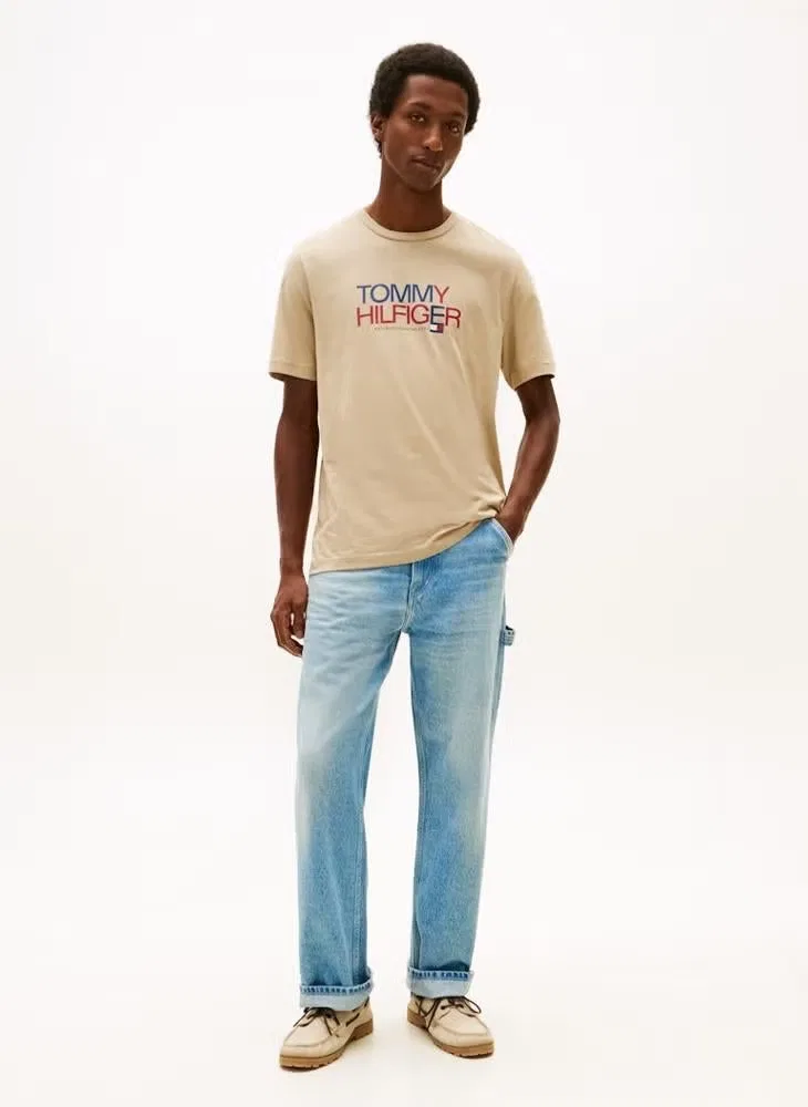 Футболка с принтом-логотипом Tommy Hilfiger, сандаловый — фото 4