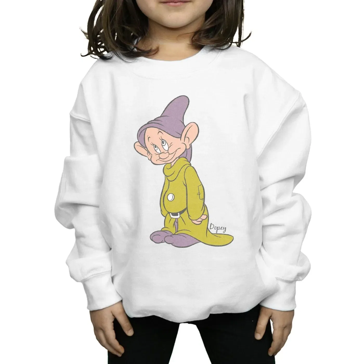 Свитшот для девочек с принтом Dopey Disney, белый — фото 3