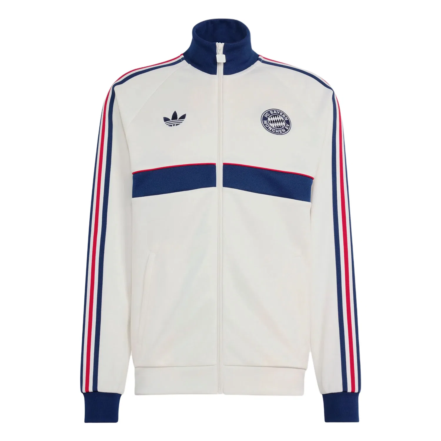 Мужская куртка с воротником-стойкой Muenchen Adidas Originals, Bright White/Dark Indigo