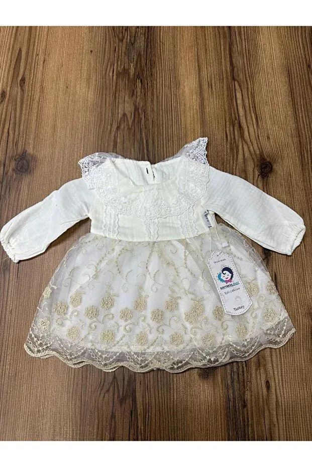 Детское платье для девочек с вышивкой Tulle children’s dress Uslukids, White