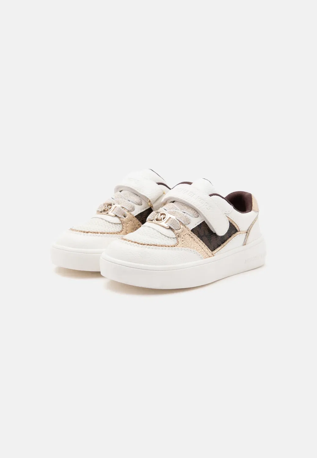 Детские кроссовки Jem Clarke Michael Kors Kids, White/Brown — фото 2