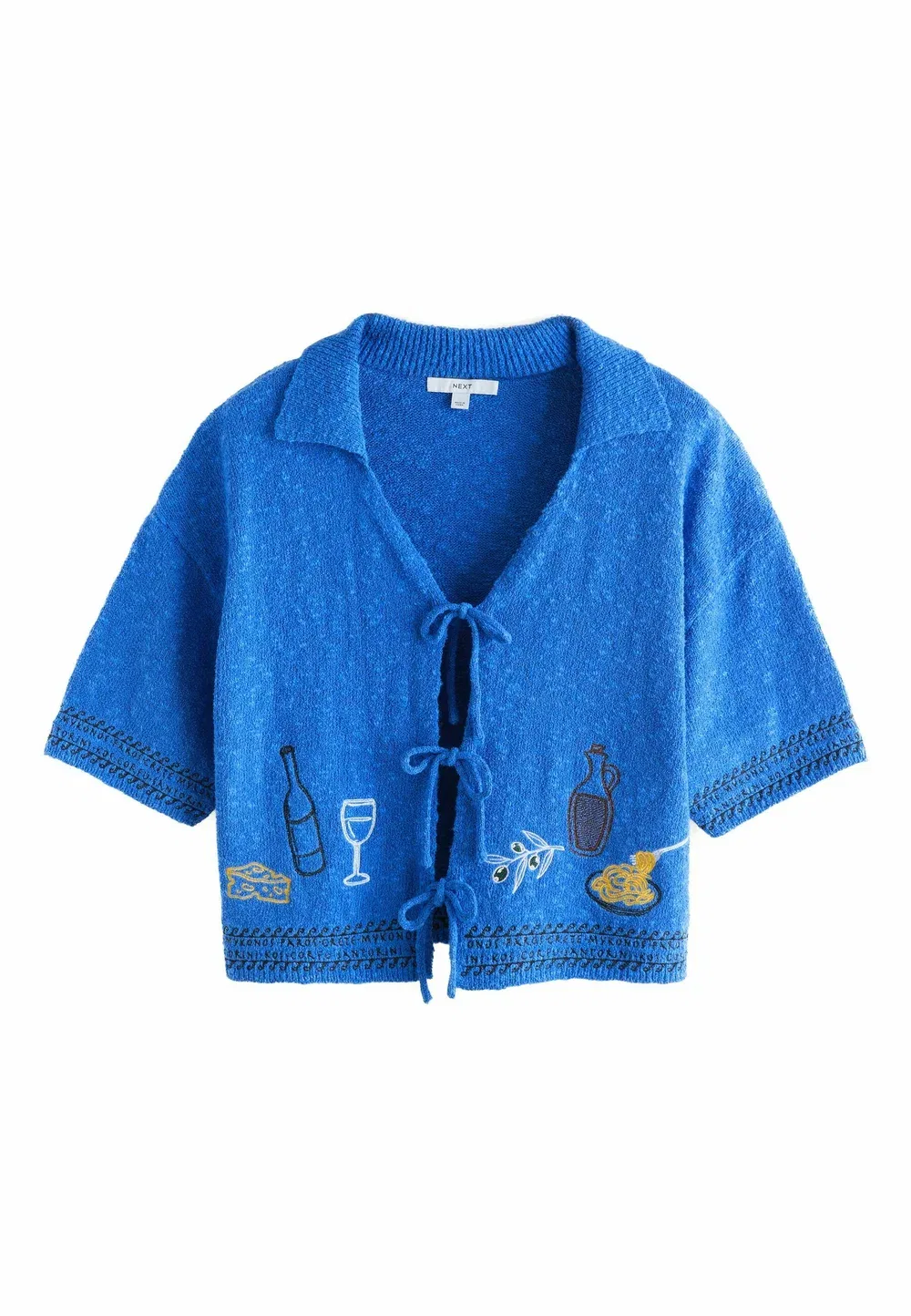 Кардиган удлиненного кроя из хлопковой махровой ткани Next, Blue