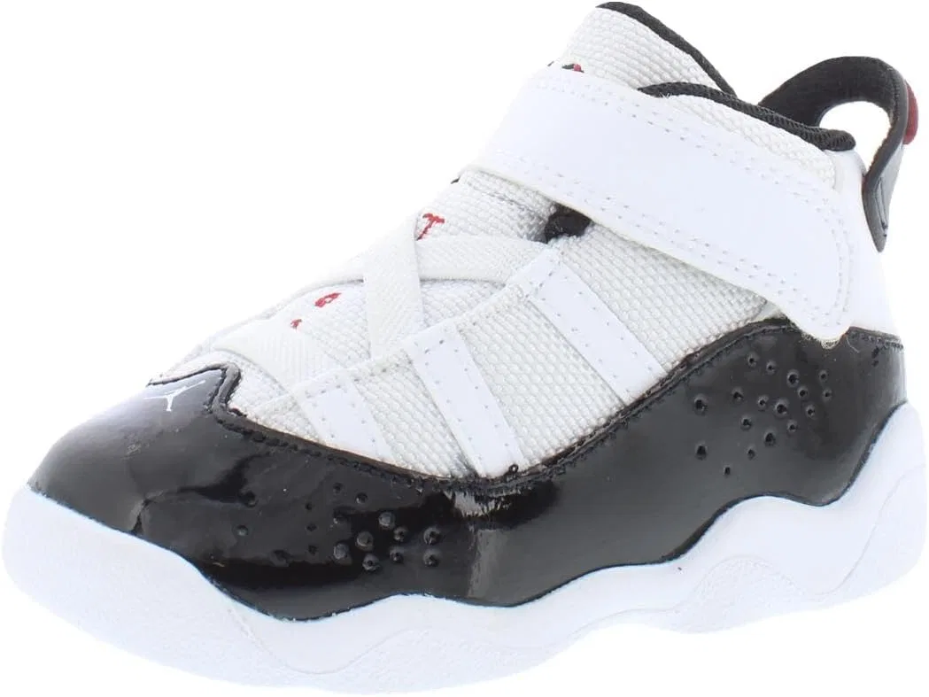 Детские кроссовки для мальчиков с кожаным верхом Jordan 6 Rings Nike, White/Varsity Red/Black