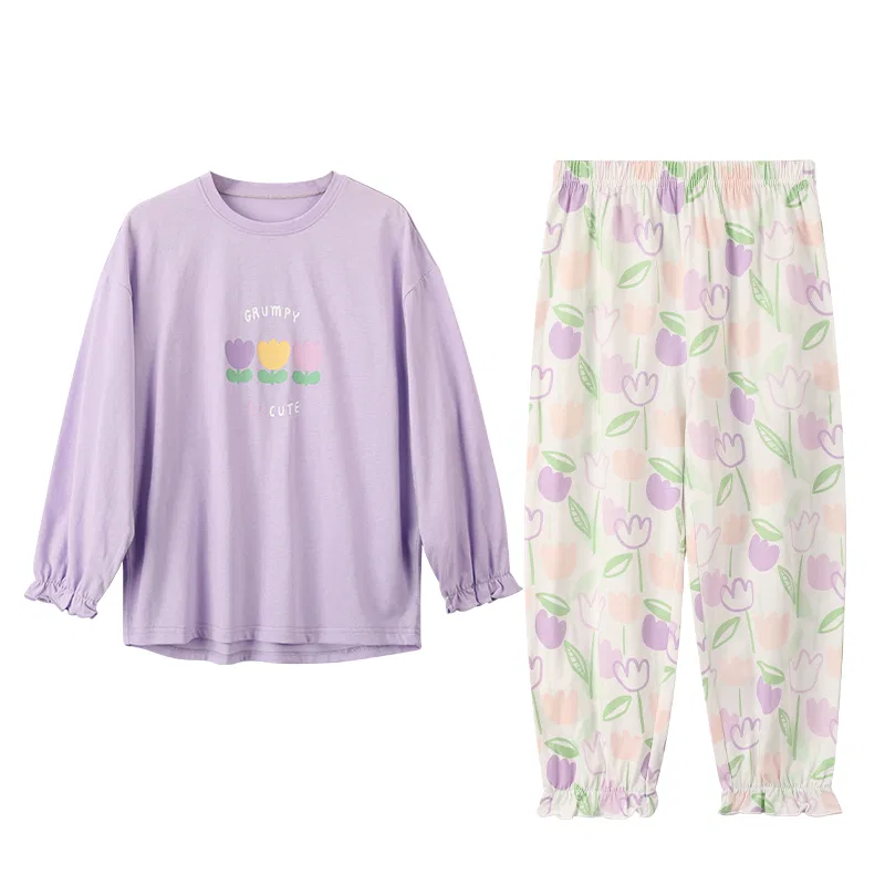 Детский комплект домашней одежды с длинным рукавом Red Bean, Lilac Purple