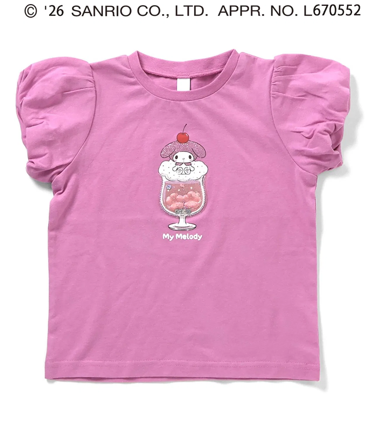 Детская футболка с длинным рукавомSanrio Characters Balloon Sleeve T-Shirt, sanrio, Pink