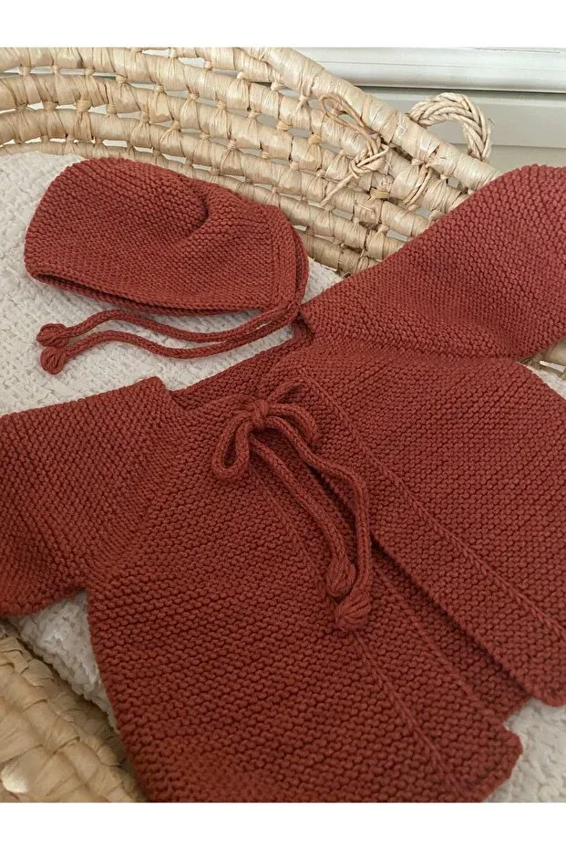 Детский кардиган с длинным рукавом Knitwear front-tied cardigan set baby tile Florijee, Tile — фото 4