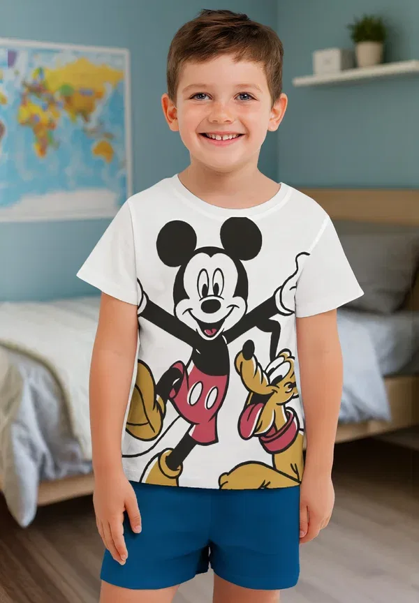 Пижамный комплект с Микки Маусом - пижамный комплект Disney, белый/синий — фото 2