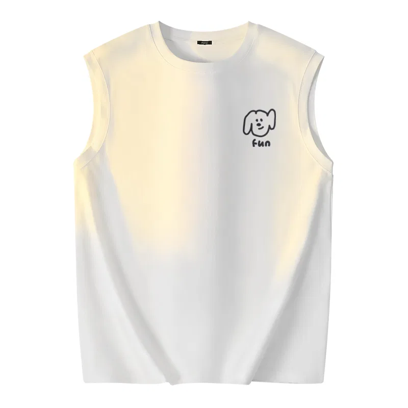 Детский топ без рукавов Ma Xiu Dog Journal Chest Logo MINISO, Белый+Черный — фото 3
