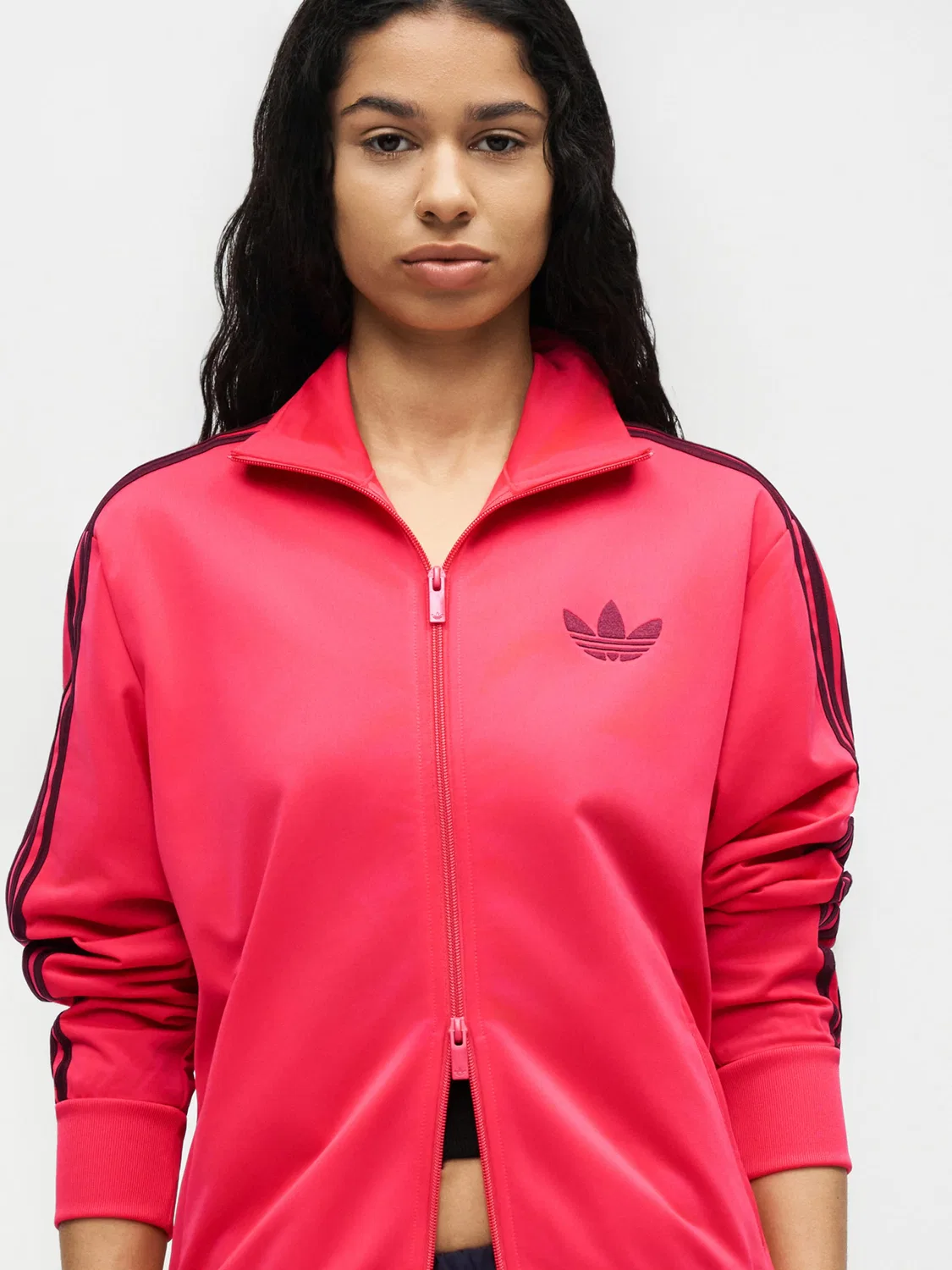 Худи на молнии Adidas Originals FB неоново-розового цвета — фото 4