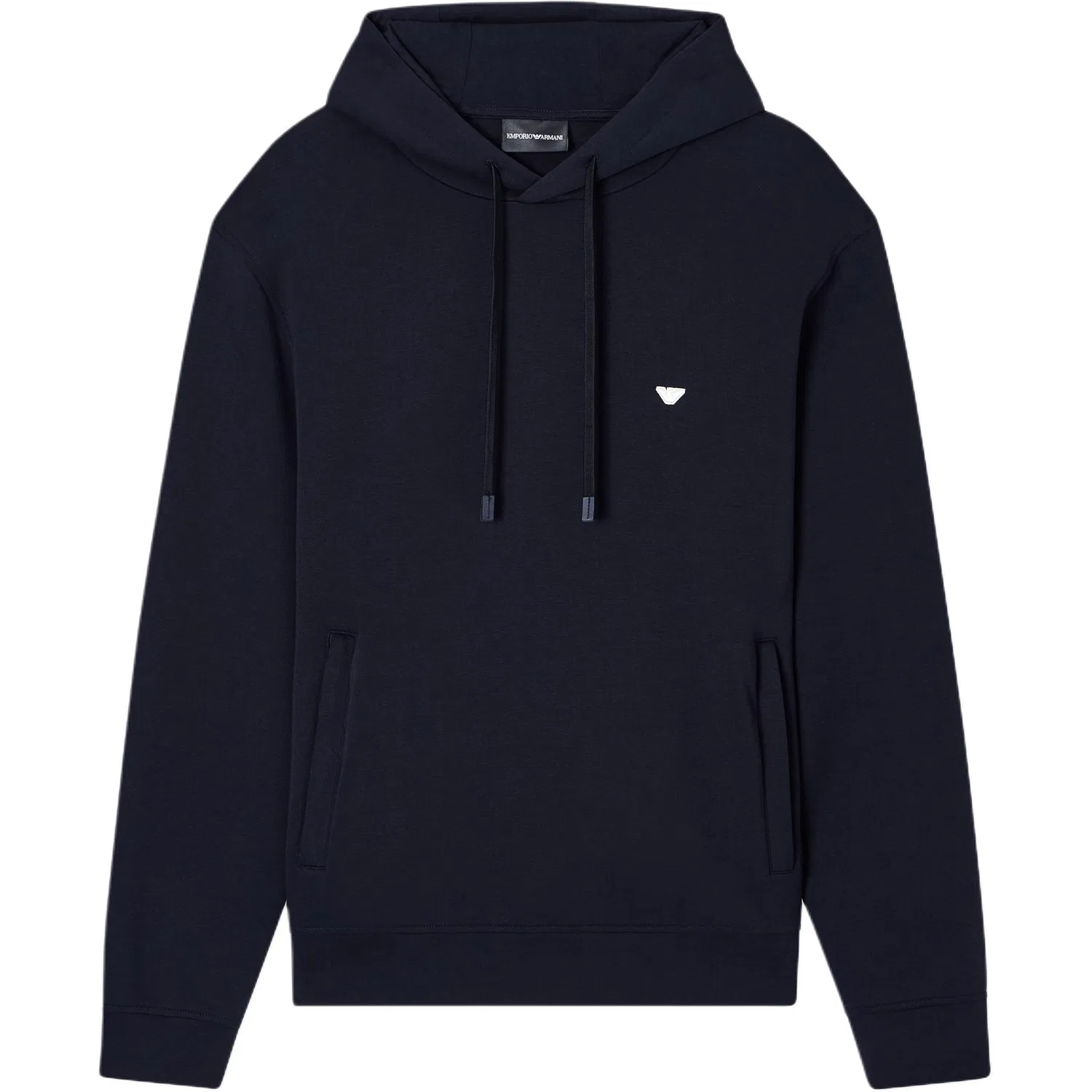 Мужское худи с принтом Micro Eagle Jersey Hoodie EMPORIO ARMANI, Marine Blue