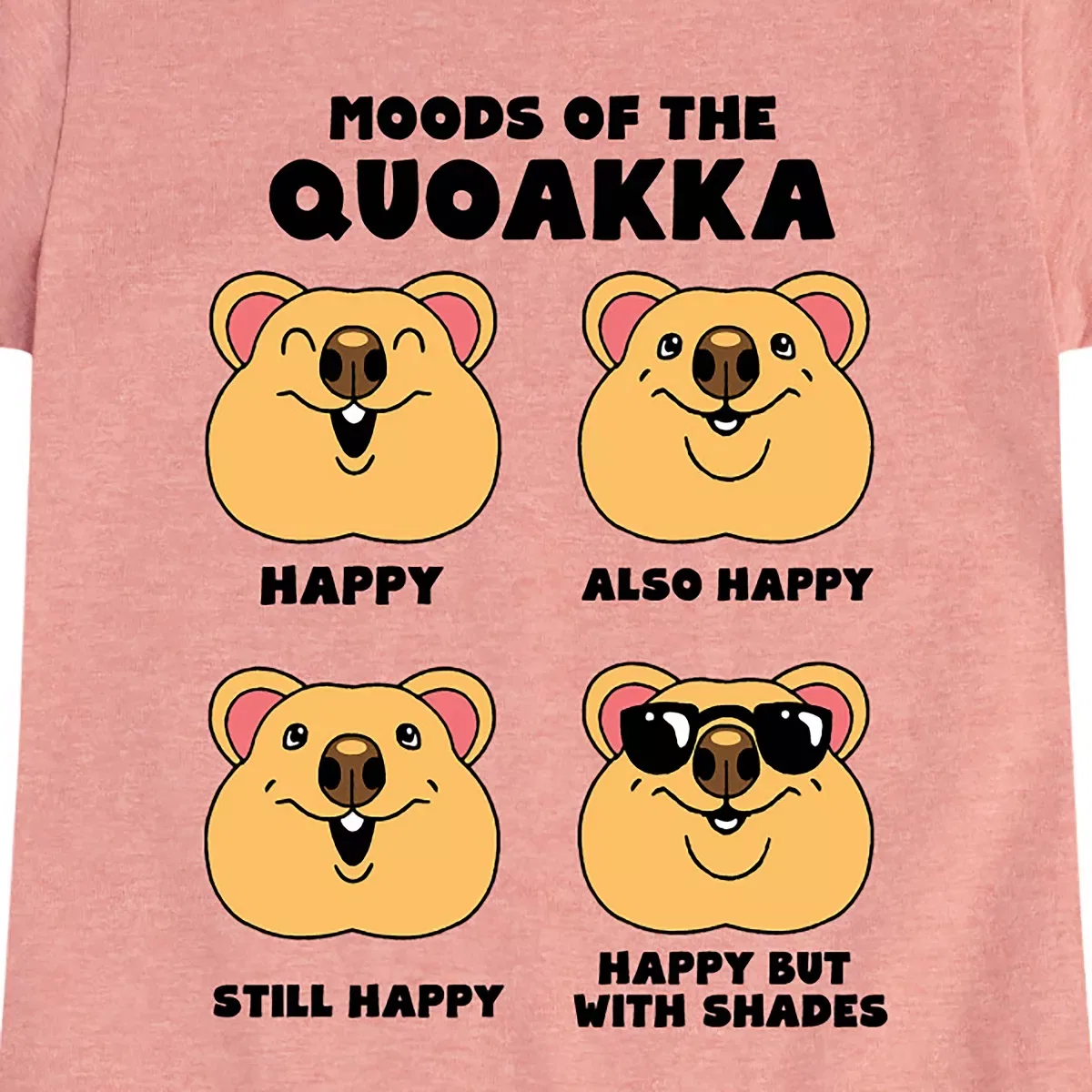 Детское футболка с принтом Quokka Moods Instant Message, Heather Navy — фото 2