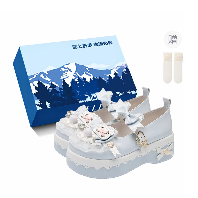 Детские туфли Мэри Джейн из искусственной кожи, модель White-Box-Comes with Socks, XIAOLUMILI, White-Box-Comes with Socks — фото 3