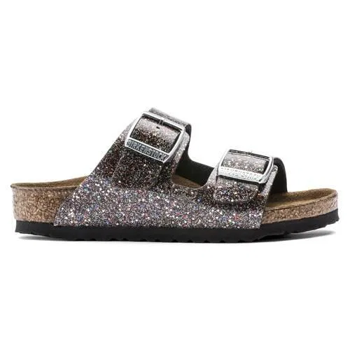 Детские сандалии-флипфлопы с двумя ремешками Arizona Birkenstock, Silver — фото 2