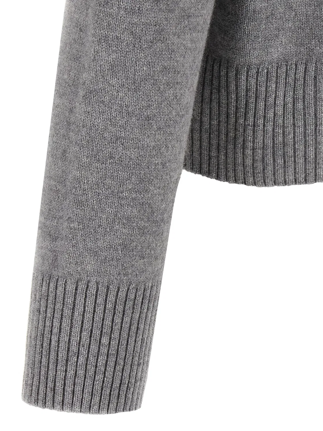 Мужской кардиган с V-образным вырезом Gray Wool Cardigan AMI Paris, Gray — фото 4