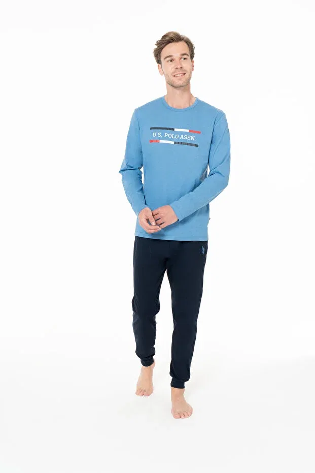 Мужской комплект пижамы с длинным рукавом U.S. Polo Assn., Blue