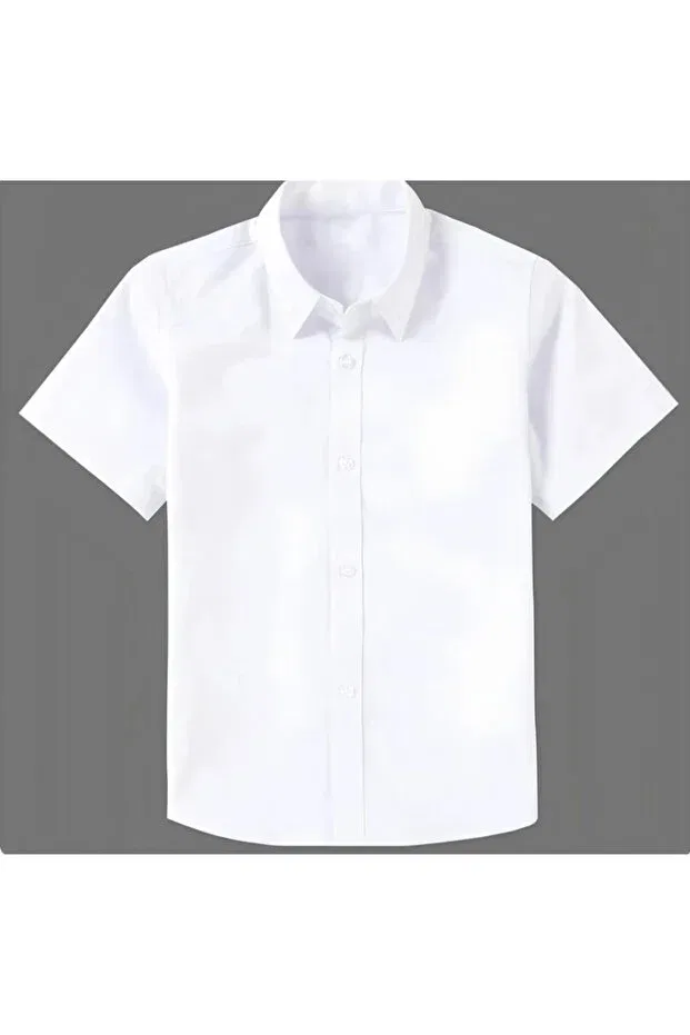 Детская рубашка для мальчиков хлопковая Butik Ayvitrin, White — фото 2