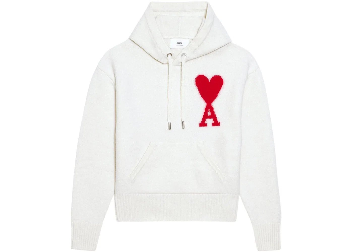 Унисекс худи с принтом Ami de Coeur Ami Paris, Off White/Red
