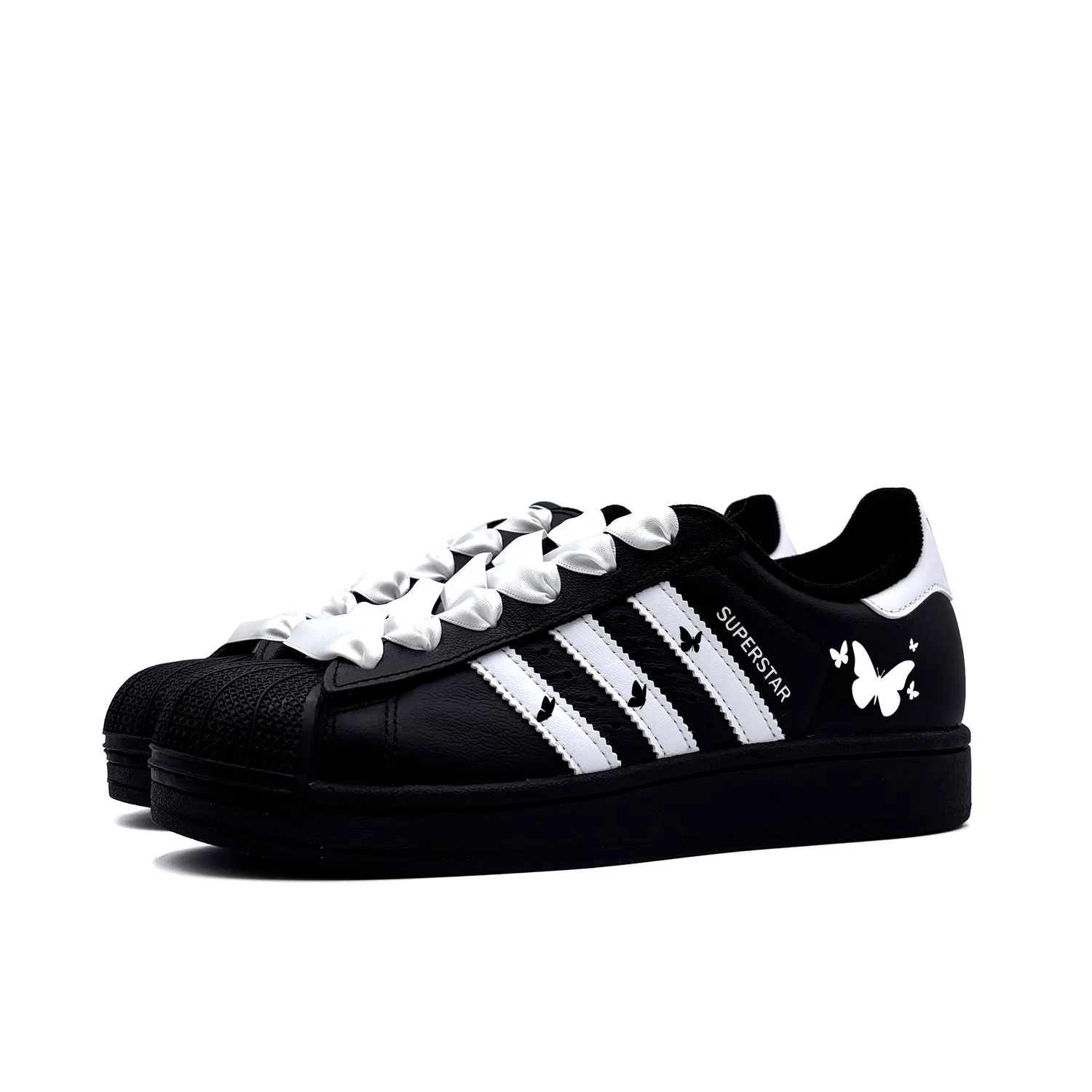 Детские кроссовки для скейтбординга из кожи Superstar 2 Adidas Originals, Black White — фото 4