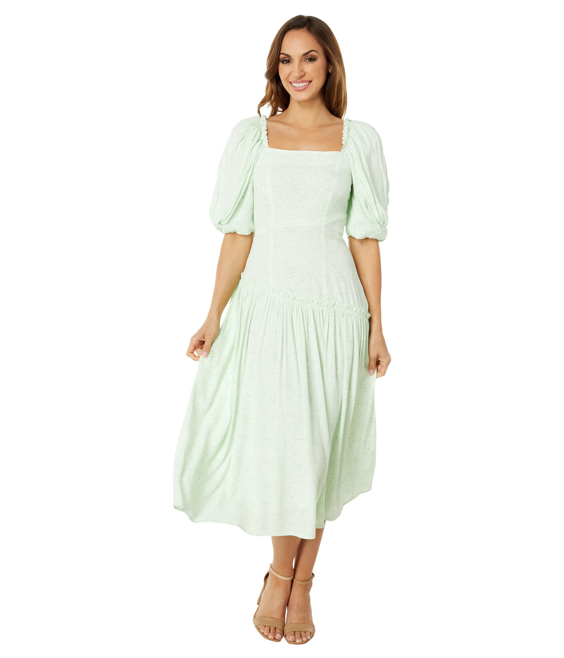 

Платье MOON RIVER, Puff Sleeve Midi Dress