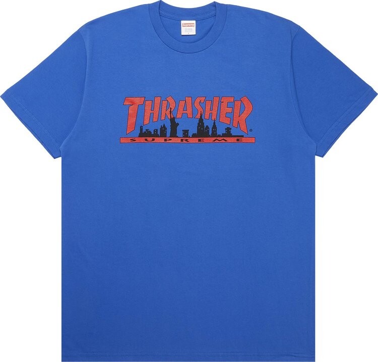 

Футболка Supreme x Thrasher Skyline Tee 'Royal', синий