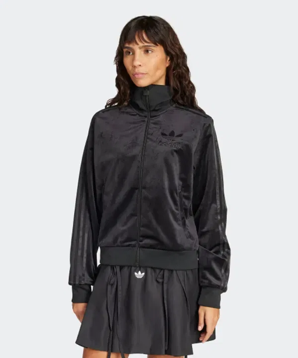 Вельветовый трек-топ Adidas, черный