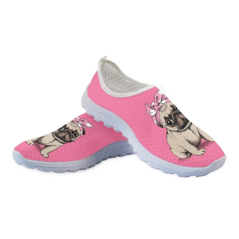 Детские кроссовки для девочек с принтом Balloon Dachshund Trainers with Pocket and Frog Garronmavis, Cartone Animato Pug Dog P — фото 4
