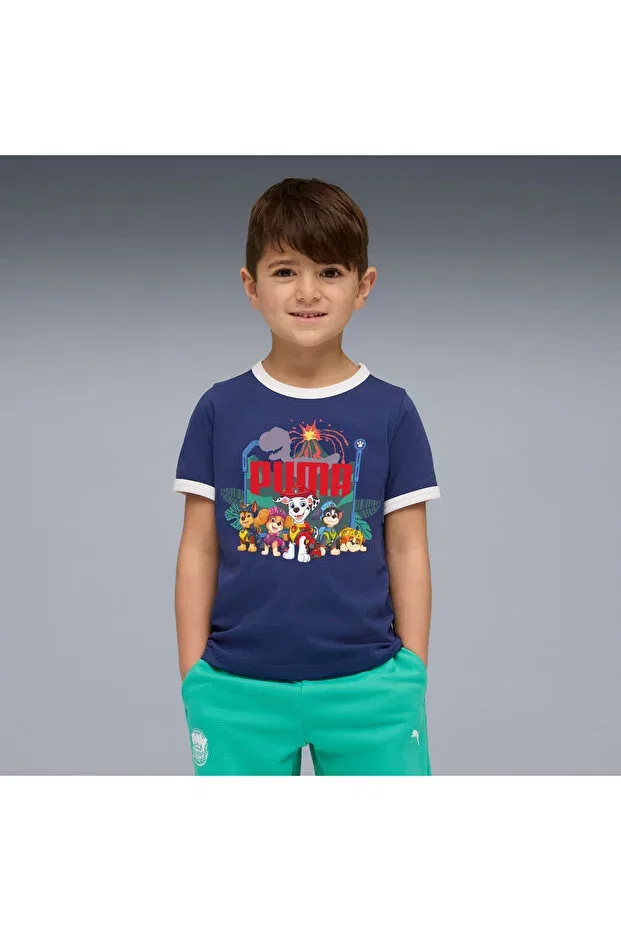 Детская футболка для девочек с коротким рукавом X paw patrol ringer tee Puma, Blue Jewel