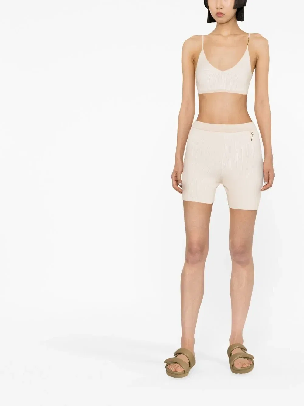 Трикотажные шорты Le short Pralu Jacquemus, бежевый — фото 2