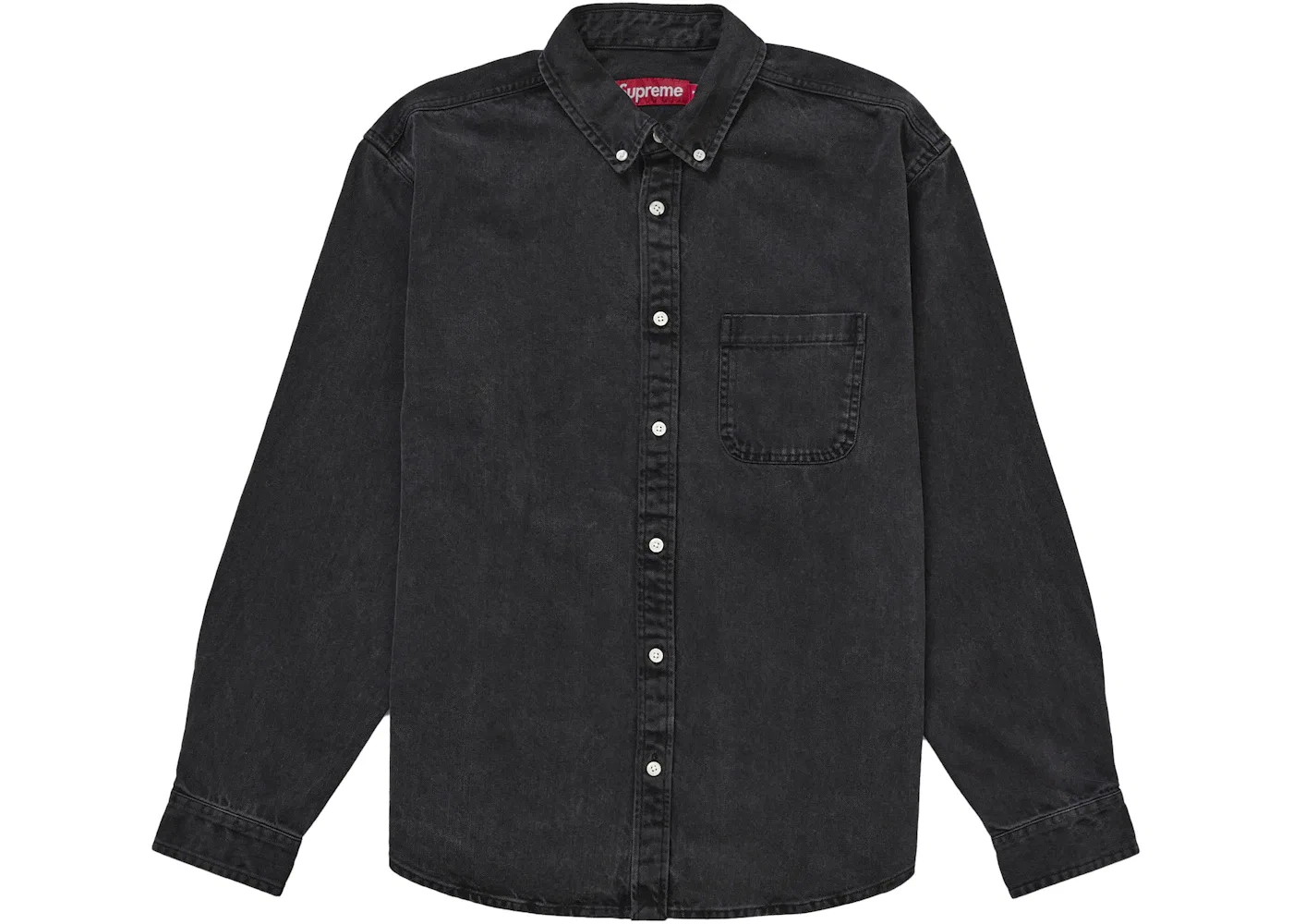 Мужская рубашка из денима с аппликацией Shirt Supreme, Black