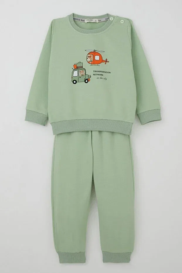 Детский спортивный комплект для мальчиков с принтом Sportswear Breeze, Pistachio Green — фото 2